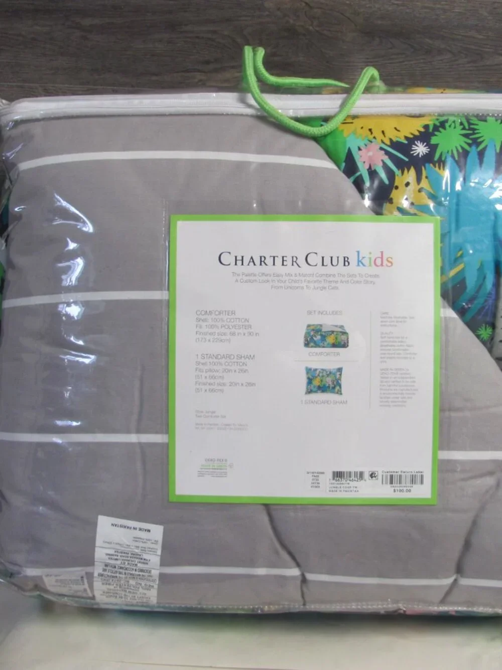 CHARTER CLUB KIDS TWIN SIZE COMFORTER SET WITH 1 PILLOW SHAM NIP